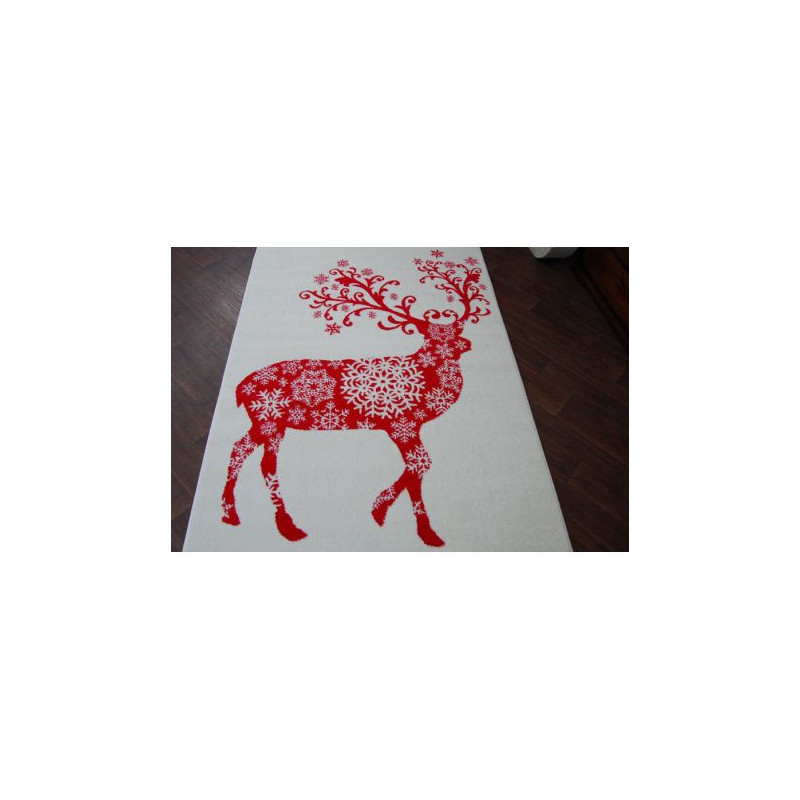 Dywan XMAS - F788 krem/czerwony 100x170cm