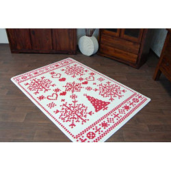 Dywan XMAS - F791 krem/czerwony 80x150cm