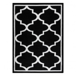 Dywan SKETCH - F730 czarno/kremowy koniczyna marokańska trellis 240x330cm