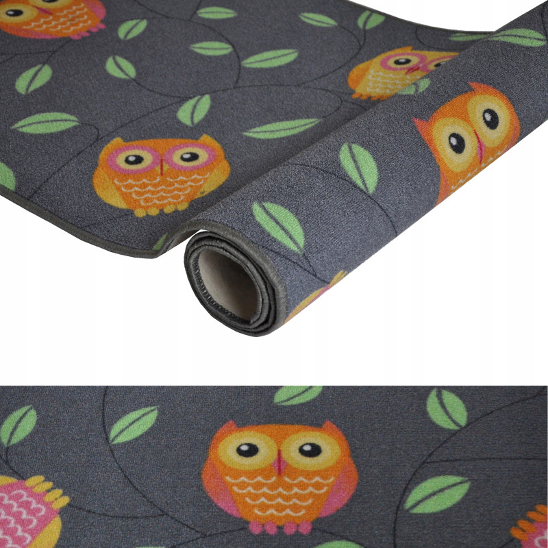 DYWAN DZIECIĘCY HAPPY OWL 97 SZARY WESOŁE SOWY SÓWKI NA FILCU 100x273cm XML DYWAN DZIECIĘCY HAPPY OWL 97 SZARY WESOŁE SOWY SÓWKI NA FILCU 100x273cm XML