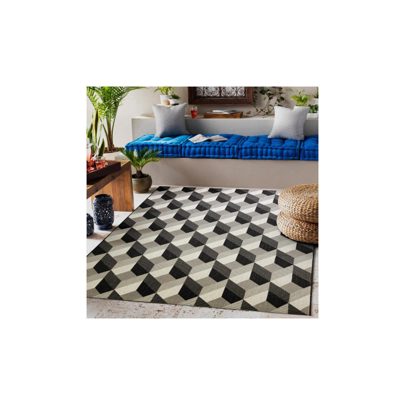 Dywan SZNURKOWY SIZAL FLAT 48624/690 KOSTKI 3D 200x290cm