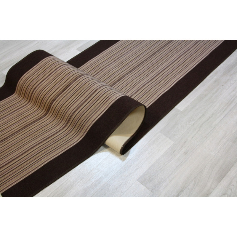 Chodnik antypoślizgowy Carnaby brąz pasy 67 cm