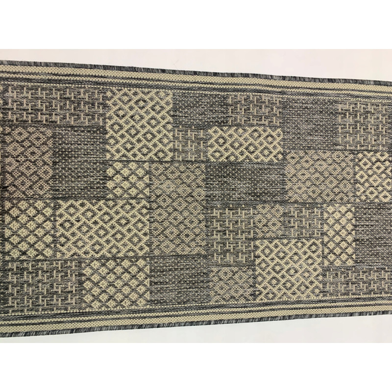 Chodnik sznurkowy podgumowany Patchwork szary 90cm