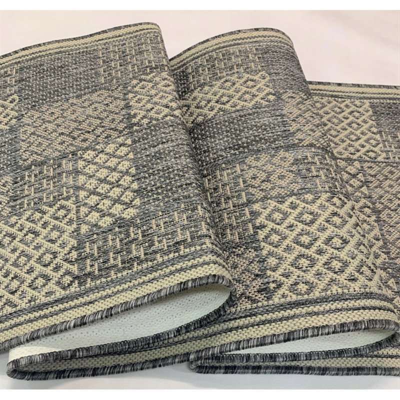 Chodnik sznurkowy podgumowany Patchwork szary 90cm
