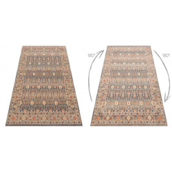 Dywan LEGEND 468 12 GB500 wełniany OSTA - Ornament, ramka eskluzywny beż / szary 200x300cm