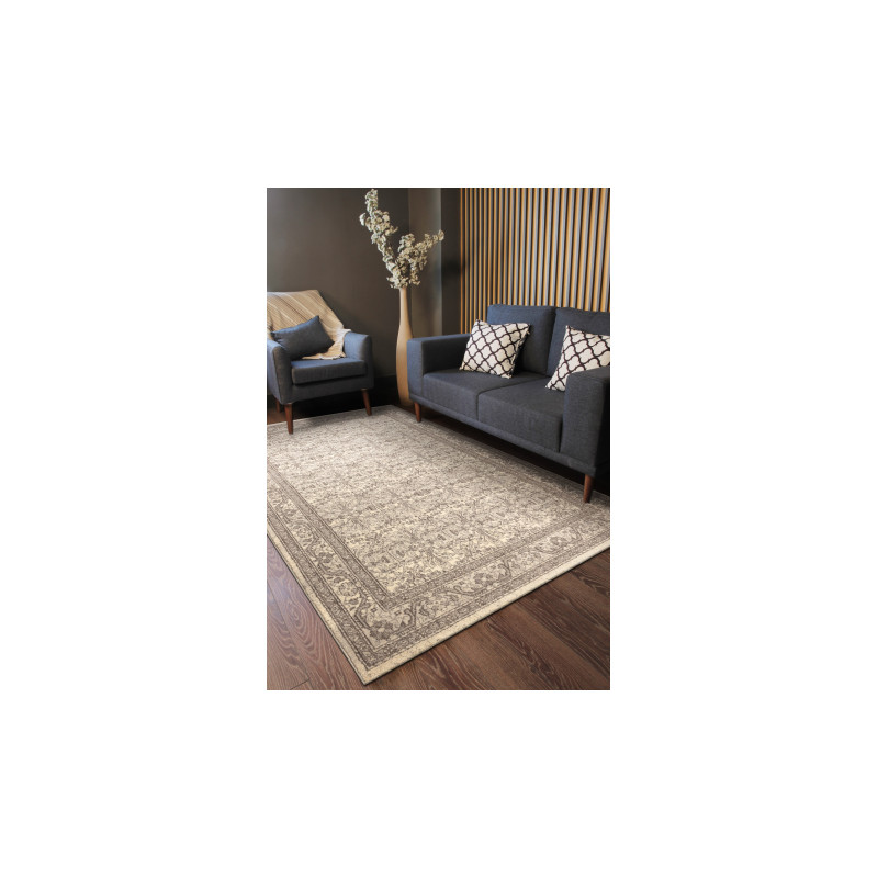 Dywan LEGEND 468 12 GB620 wełniany OSTA - Ornament, ramka eskluzywny beż /  brązowy 160x230cm