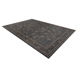 Dywan ANTIGUA 518 74 KD900 wełniany OSTA - Kwiaty, ramka płaskotkany beż / czarny 250x350cm