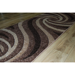 CHODNIK Dywanowy gruby fryz 3D VOLGA Brąz szer.80 cm