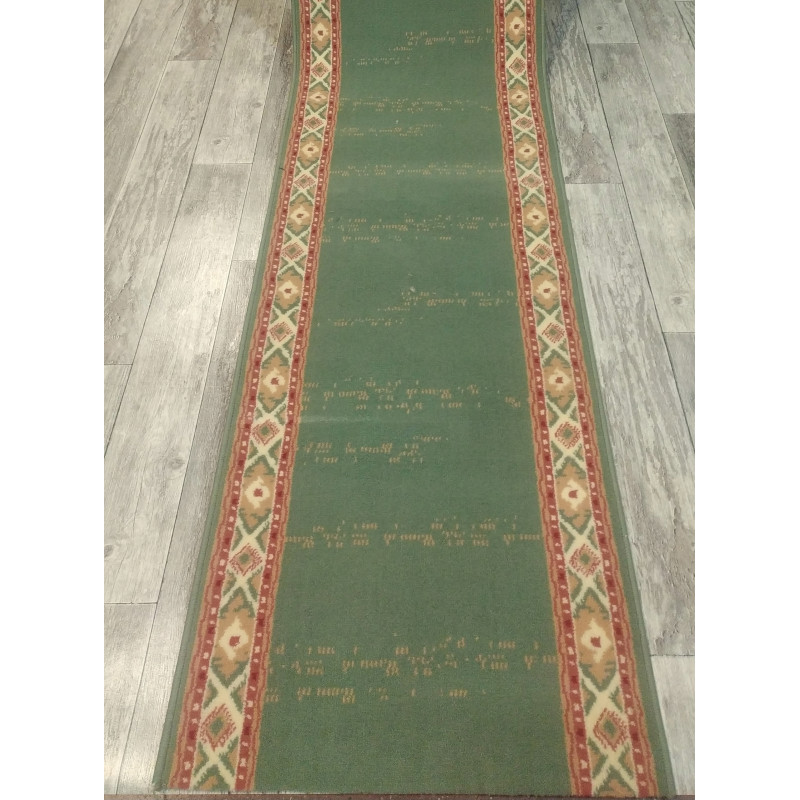 CHODNIK OKAZJA!! dywanowy BCF GEOMETRIA Morski Zielony MOCNY 70cm