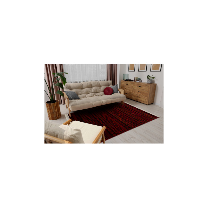 Dywan ORIENT 5132 bordo / czarny Orientalny, z frędzlami  180x270cm
