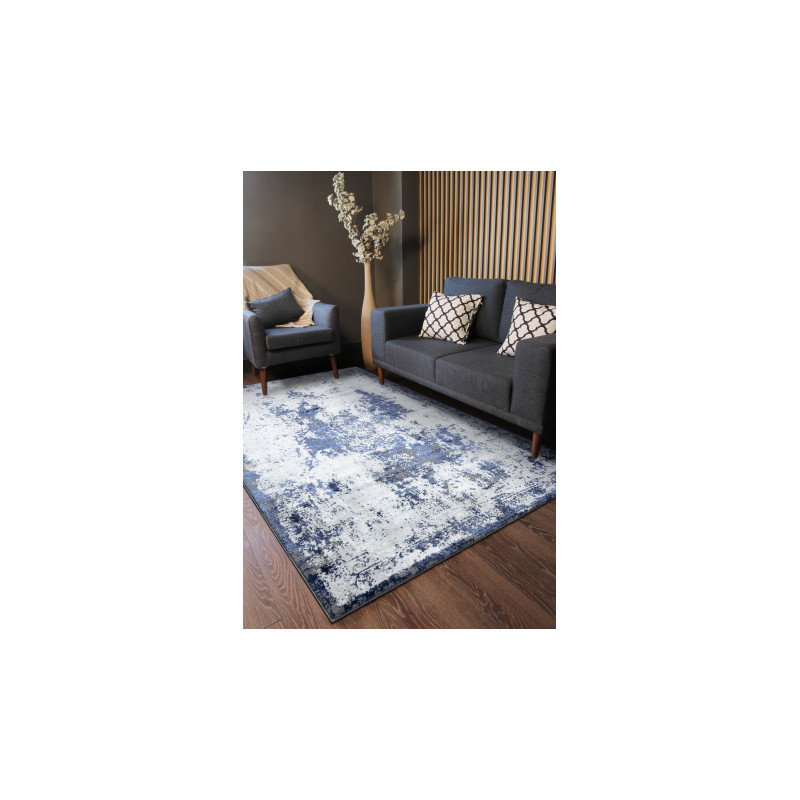 Dywan ALLURE 1959 Abstrakcja - Strukturalny, stylowy, glamour biały / niebieski 120x170cm