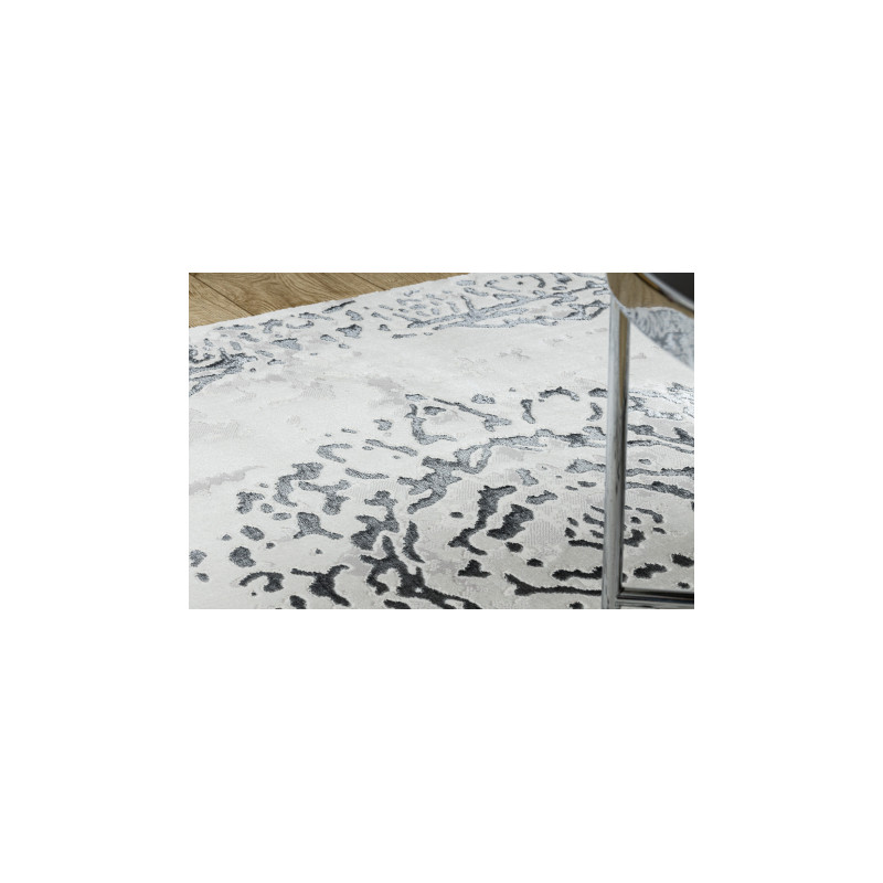 Dywan ALLURE 1961 Ornament, ramka - Strukturalny, stylowy, glamour biały / szary 80x150cm