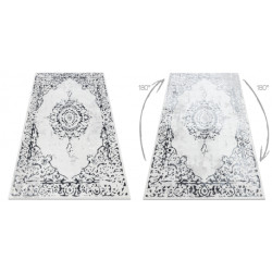 Dywan ALLURE 1961 Ornament, ramka - Strukturalny, stylowy, glamour biały / szary 120x170cm