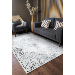 Dywan ALLURE 1961 Ornament, ramka - Strukturalny, stylowy, glamour biały / szary 140x190cm