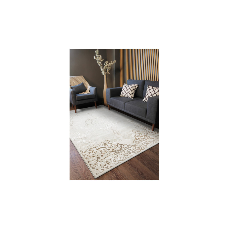 Dywan ALLURE 1961 Ornament, ramka - Strukturalny, stylowy, glamour krem / złoty 200x290cm Dywan ALLURE 1961 Ornament, ramka - Strukturalny, stylowy, glamour krem / złoty 200x290cm