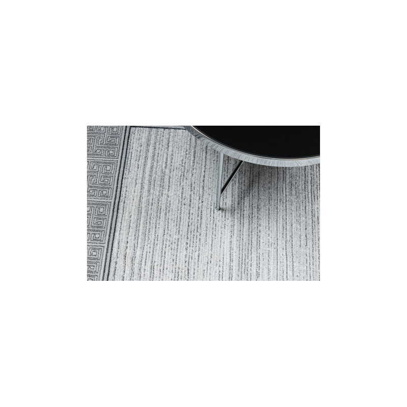 Dywan ALLURE 8783 Grecki klucz, ramka - Strukturalny, stylowy, glamour jasnoszary / biały 80x150cm