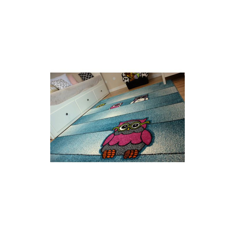 Dywan KIDS Sowy niebieski C412 140x190cm Dywan KIDS Sowy niebieski C412 140x190cm