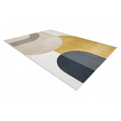 Dywan FUSION 0240 krem / żółty - Geometryczny, nowoczesny, abstrakcyjny 140x190cm