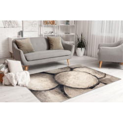 Dywan FUSION 9612 krem / beż - Pień, drzewo, drewno, nowoczesny, abstrakcyjny 140x190cm