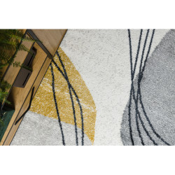 Dywan FUSION 5868 biały / żółty - Linie, nowoczesny, abstrakcyjny 120x170cm
