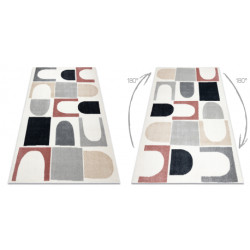 Dywan FUSION 0213 biały / ciemny róż - Geometryczny, nowoczesny, abstrakcyjny 240x330cm