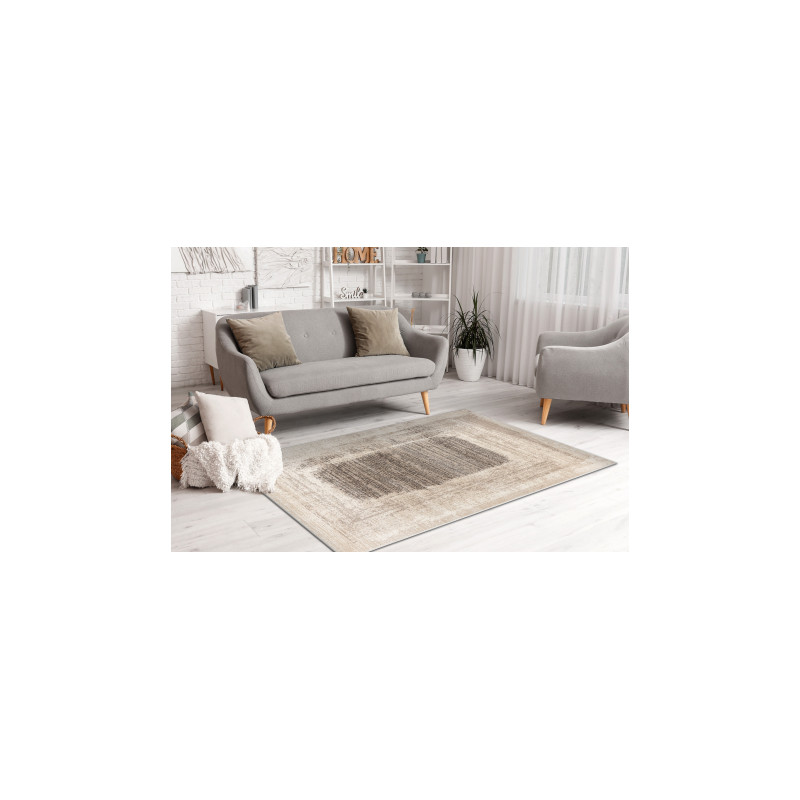 Dywan FUSION 8256 krem / beż - Ramka, vintage, nowoczesny, abstrakcyjny 200x290cm