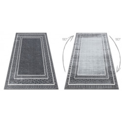 Dywan ALLURE 1960 Grecki klucz, ramka - Strukturalny, stylowy, glamour szary 120x170cm