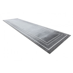 Dywan, chodnik ALLURE 1960 Grecki klucz, ramka - Strukturalny, stylowy, glamour szary 80x200cm