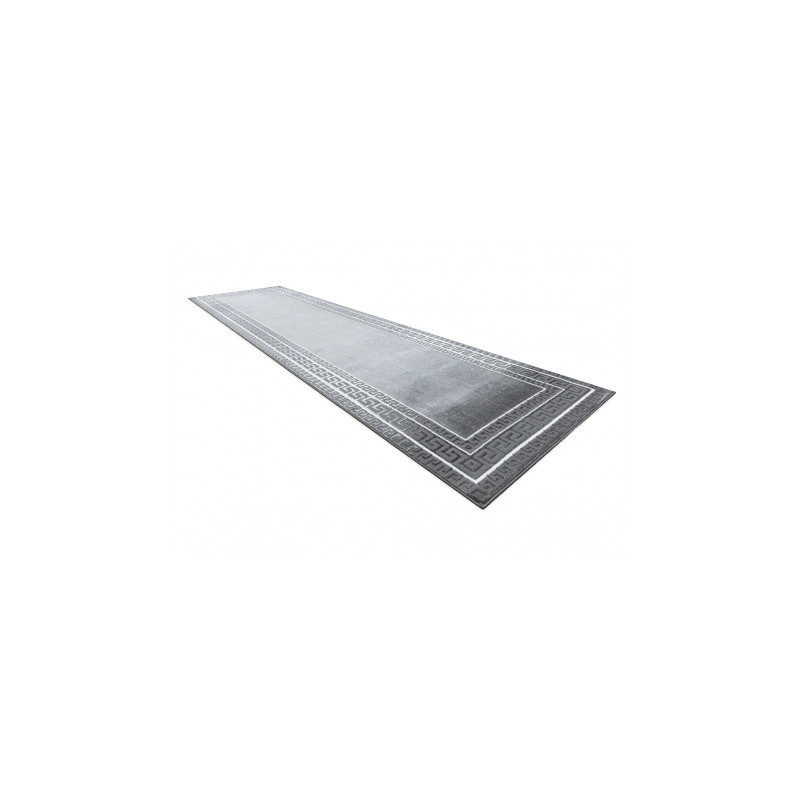 Dywan, chodnik ALLURE 1960 Grecki klucz, ramka - Strukturalny, stylowy, glamour szary 80x250cm