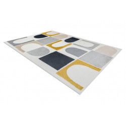 Dywan FUSION 0213 biały / żółty - Geometryczny, nowoczesny, abstrakcyjny 160x220cm