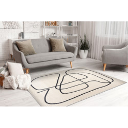 Dywan FUSION 8297 krem / ciemny szary - Linie, nowoczesny, abstrakcyjny 160x220cm