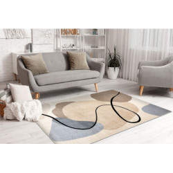 Dywan FUSION 9213 krem / beż - Geometryczny, nowoczesny, abstrakcyjny 80x150cm