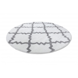 Dywan SKETCH koło - F343 krem/szara koniczyna marokańska trellis koło 100cm