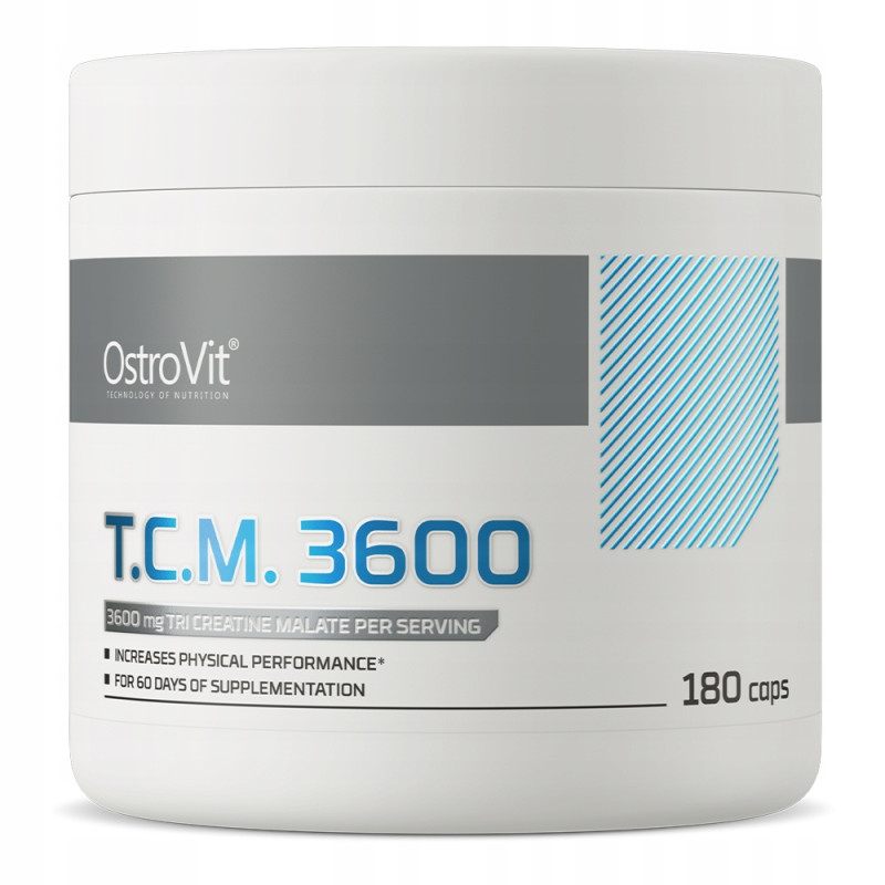 OstroVit T.C.M CREATINE Jabłczan kreatyny TCM CZYSTA MASA ENERGIA 180 caps
