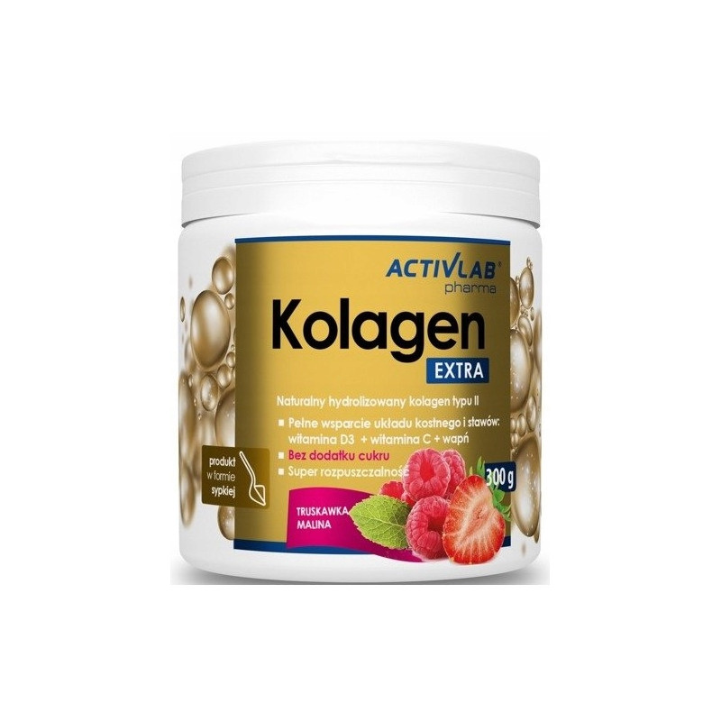 ACTIVLAB KOLAGEN EXTRA 300g ZDROWE STAWY KURACJA TRUSKAWKA MALINA