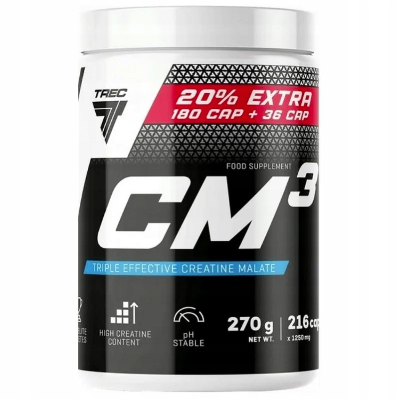 TREC CM3 JABŁCZAN KREATYNA CREATINE KREATYNA MOCNY T-C-M 216caps TREC CM3 JABŁCZAN KREATYNA CREATINE KREATYNA MOCNY T-C-M 216caps