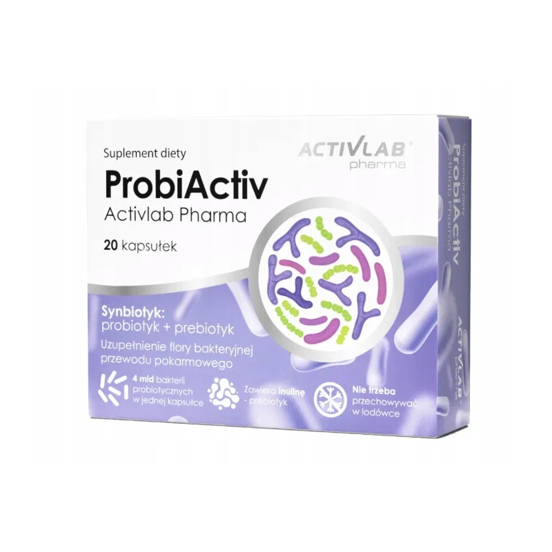 Activlab ProbiActiv Synbiotyk 20 caps Flora Bakteryjna Probiotyk Prebiotyk Activlab ProbiActiv Synbiotyk 20 caps Flora Bakteryjna Probiotyk Prebiotyk