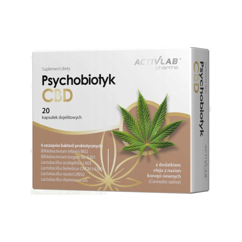 ACTIVLAB PSYCHOBIOTYK PROBIOTYK CBD 20 KAPSUŁEK JELITA SEN IBS SIBO