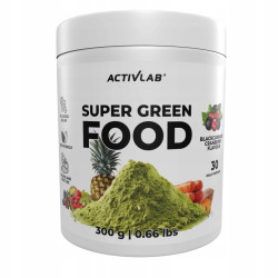 Super Foods Spirulina Chlorella Witaminy SUPER Green Food 300 g żurawina