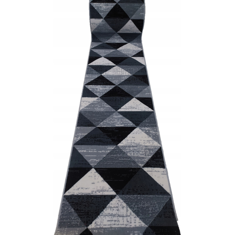 Chodnik dywanowy New IDEA Trójkąty szary MIĘKKI MOCNY szer.70cm