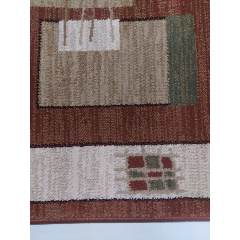 CHODNIK OKAZJA !!! Dywanowy heat-set KRESKI brąz/beż Miękki szer. 100 cm