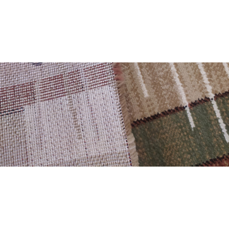 CHODNIK OKAZJA !!! Dywanowy heat-set KRESKI brąz/beż Miękki szer. 100 cm