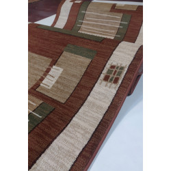 CHODNIK OKAZJA !!! Dywanowy heat-set KRESKI brąz/beż Miękki szer. 100 cm