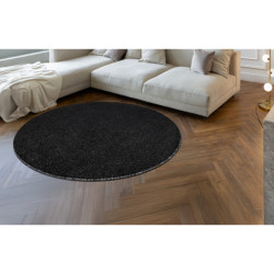 Dywan ETON PLUS koło antracyt jednolity, jednokolorowy, gładki koło 200cm