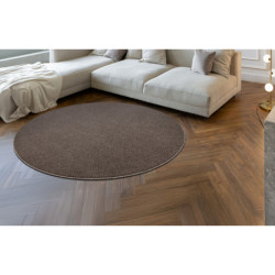 Dywan ETON PLUS koło mocca brązowy jednolity, jednokolorowy, gładki koło 200cm