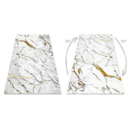Dywan ALLURE 1963 Marmur - Strukturalny, stylowy, glamour biały / złoty 120x170cm
