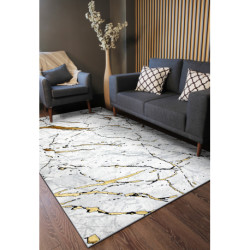 Dywan ALLURE 1963 Marmur - Strukturalny, stylowy, glamour biały / złoty 120x170cm