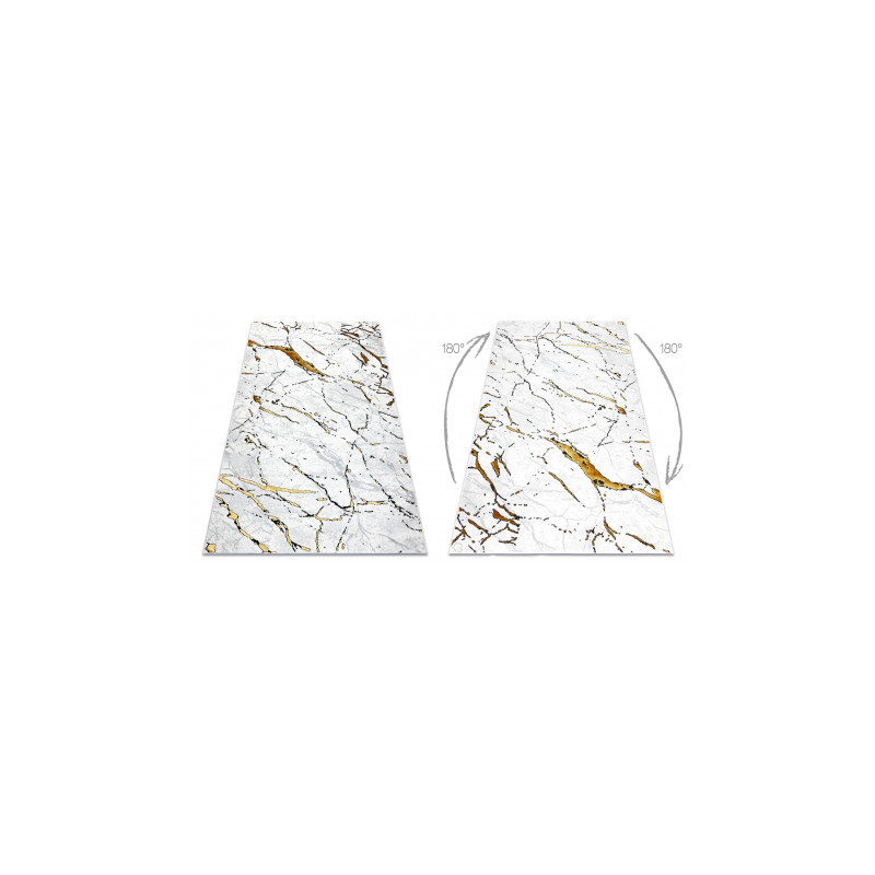 Dywan ALLURE 1963 Marmur - Strukturalny, stylowy, glamour biały / złoty 140x190cm