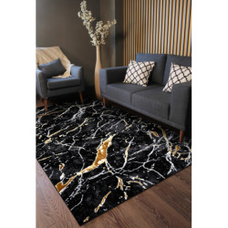 Dywan ALLURE 1963 Marmur - Strukturalny, stylowy, glamour czarny / złoty 140x190cm