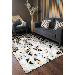 Dywan ALLURE 1966 Cube kostka - Strukturalny, stylowy, glamour czarny / złoty 140x190cm Dywan ALLURE 1966 Cube kostka - Strukturalny, stylowy, glamour czarny / złoty 140x190cm
